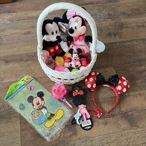 Disney Easter Basket Minnie & Mickey Themed for a girl includes NEW Minnie Ears